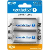 everActive Polnilne baterije everActive R20/D Ni-MH 5500 mAh pripravljene za uporabo