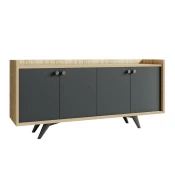 Omarica Kailua 2451 Antracit, Hrast, 75x150x40cm, Iverna plošča