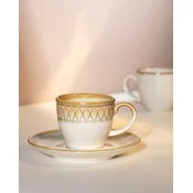 Madame Coco Set šoljica za kafu sa tacnama Antique , 90 ml, 12 delova, Krem