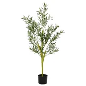 Vidaxl Umetno oljčno drevo 450 listov 120 cm zelena