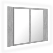vidaXL LED kupaonski ormaric s ogledalom siva boja betona akrilni