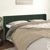 Vidaxl vidaXL Vzglavje s krilci temno zeleno 183x16x78/88 cm žamet