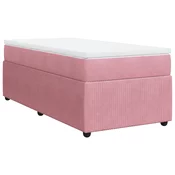 vidaXL vidaXL Box spring postelja z vzmetnico roza 100x200 cm žamet, (21310596)