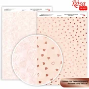 Papirji za scrapbooking Hearts A4 - copper hearts 2