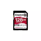 Kingston SDXC 128GB Canvas React Plus SDXC UHS-II 300R/260W U3 V90 za Full HD/4K/8K