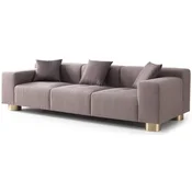 Casa Padrino luxury sofa gray/brass 260 x 100 x H. 70 cm - Living room sofa - Hotel sofa - Living room furniture - Living room furnishings - Hotel furniture - Luxury furniture