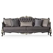 Casa Padrino luxury baroque living room sofa purple/black/silver - Magnificent baroque style sofa with decorative pillows - Luxury living room furniture in baroque style - Baroque furniture