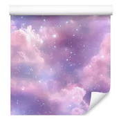 Akvarelna tapeta Galaxy Vijolična in sivka, sivkino ozadje 50x1000 cm