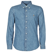 Polo Ralph Lauren  Srajce z dolgimi rokavi CHEMISE CINTREE SLIM FIT EN JEAN DENIM BOUTONNE LOGO PONY PLAYER  Modra