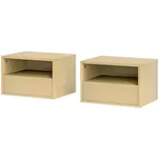 Homestar Stenska nočna omarica komplet 45x35x275 cm naravna barva