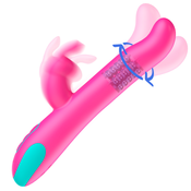 Happy Loky Pluto Rabbit Vibrator & Rotator Watchme Wireless Technology Compatible Pink