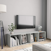 vidaXL Knjižna / TV omara betonsko siva 143x30x36 cm