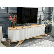 Tv-omarica Kailua 250 Svetlo rjava, Bela, 180x60x43cm