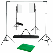 vidaXL Komplet za fotografski studio s softbox svetilkami in ozadjem