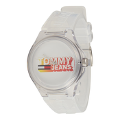 Tommy Jeans Analogni sat, srebro / prozirna / crvena / bijela