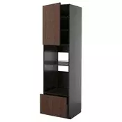 METOD / KNIVSHULT Visoki element za ugradne uredaje, Crnosiva/Sinarp smeda, 60x60x220 cm