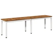 vidaXL Vrtna klop 161 x 35 x 45 cm Masiven les akacije Naravna in bela