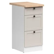 Spodnja omara s predali Junona Line 40 cm (delovna plošča) - bela/uni?kašmir