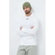 Pulover Under Armour moška, bela barva, s kapuco