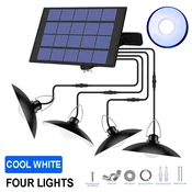 KJB Solarne viseče svetilke z ločenim panelom, 4 svetilke, hladna bela svetloba
