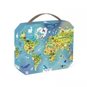 JANOD Kartonske puzzle Mapa sveta, 100 delova