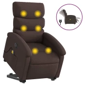 MAISON CHIC Električni masažni naslanjač - Relax naslanjač s funkcijo vstajanja temno rjav, (22042597)