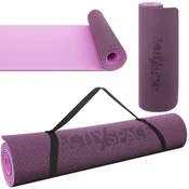 shumee TPE podloga za vadbo fitnes joge, penasta podloga - roza/vijolična - 0,6cm