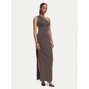Elisabetta Franchi Večerna obleka AM-07B-66E2-V700 Temno rjava Slim Fit