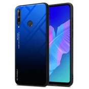 Cadorabo CADORABO Ohišje, združljiv s Huawei v modri barvi - črni - dvobarvni zaščitni pokrov iz silikona TPU in hrbta iz kaljenega stekla, (20572182)