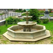 Casa Padrino baroque fountain with border antique gray A� 350 x H. 180 cm - Magnificent baroque style garden fountain - Garden decoration baroque fountain - Baroque garden decoration accessories