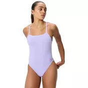 Speedo solid v-back 2.0 swimsuit bright lavender l - uk36