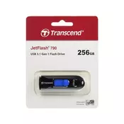 USB DISK TRANSCEND 256GB JF 790, 3.0, črn, drsni priključek