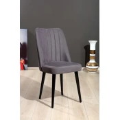 Hanah Home Set 2 trpezarijske stolice Sivo-Crni