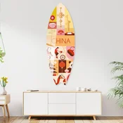 WallXpert dekorativna daska za surf od pleksiglasa Mvsf18L, šarena ilustracija sa simbolima Kine, 50 x 100 cm