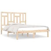 Vidaxl Posteljni okvir iz trdnega lesa 135x190 cm