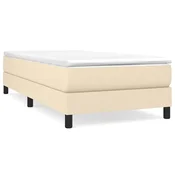 Vidaxl Posteljni okvir z vzmetmi krem 100x200 cm blago