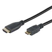 VIVANCO Mini High Speed Kabel 1,5m siva VIVANCO 42112 HDHD/15-14AC-N HDMI® Kabel m. Ethernet, do 100Mb/s