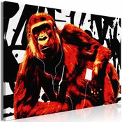 Slika - Pop Art Monkey (1 Part) Narrow Red 90x60