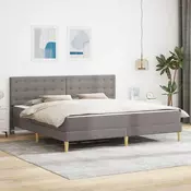 Okvir kreveta s madracem Sivo-smeda 180 x 200 cm tkanina
