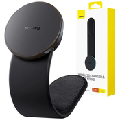 Baseus Magnetic car phone holder with wireless charger (black)