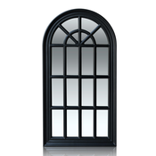 Casa Chic Savile Francosko okensko ogledalo Leseni okvir 86x46 cm (MIR-WIN-46X86-BLK)