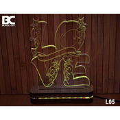 Black Cut 3D Lampa sa 9 razlicitih boja i daljinskim upravljacem - Big Love ( L05 )