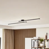 Lindby LED stropna svetilka Aurendor, 135 cm, črna, kovina - Dnevna soba/jedilnica - Sodobni - matno črna - Aluminij