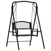 Vidaxl Gugalna klop 124 cm črna jeklena