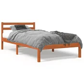 shumee vidaXL Posteljni okvir brez vzmetnice rjave barve 75x190 cm borovina