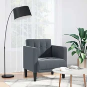 vidaXL Kavč z nasloni za roke temno siv 53 cm žamet