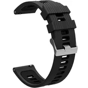 GS Univerzalni silikonski pašček 22 mm, črn / črn