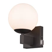 Mat črna stenska svetilka o 14 cm Kula – Trio