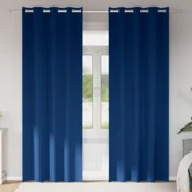 Zavese za zatemnitev z obroči 2 kos Temno modra 245 x 140 cm