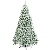 COSTWAY Zasneženo božično drevo s kovinskim podstavkom 225 cm, (5000065470)